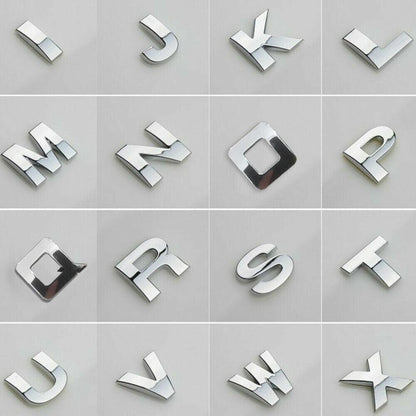 A-Z Alphabet Letters Car Sticker Self Adhesive Auto Badge Emblem 3D Chrome Good - Red L