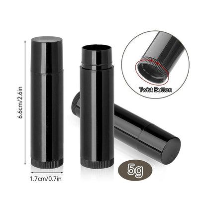 50pcs Lip Glaze Tubes Round Refillable PP Material Lip Balm Containers Red Tube - White