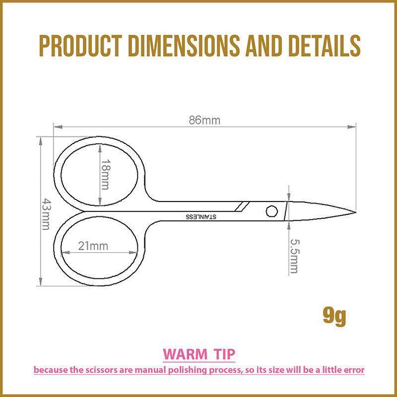 Eyebrow Trimming Scissors Eyelash Nose Hair Cutter Manicure Tweezers