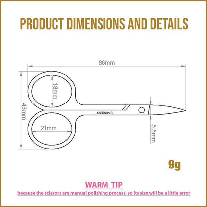 Eyebrow Trimming Scissors Eyelash Nose Hair Cutter Manicure Tweezers