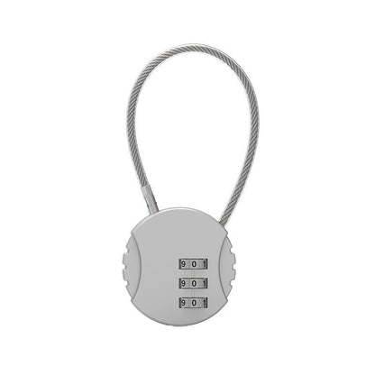 Combination Lock Padlock Locker 3 Digit Security Bike Suitcase Luggage Bag - Grey