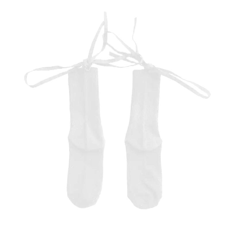 Cross-Tie Women Lolita Socks Bandage Stockings Korean Style Middle Tube Socks - Black+Black