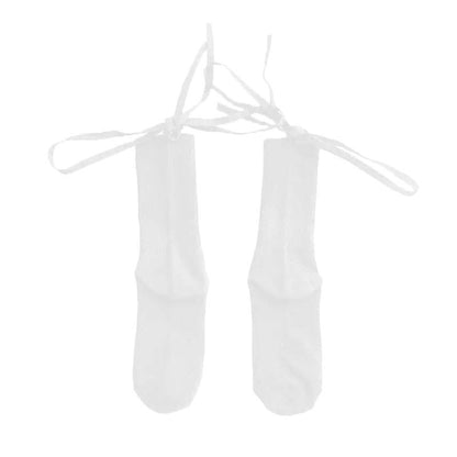 Cross-Tie Women Lolita Socks Bandage Stockings Korean Style Middle Tube Socks - White+White