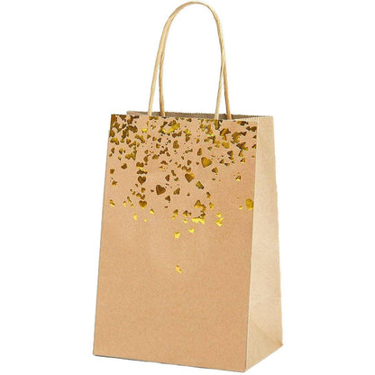 30PCS Kraft Paper Gift Bags Small Love Candy Bags Gold Foil Wedding Party Favors - Black-Gold Foil