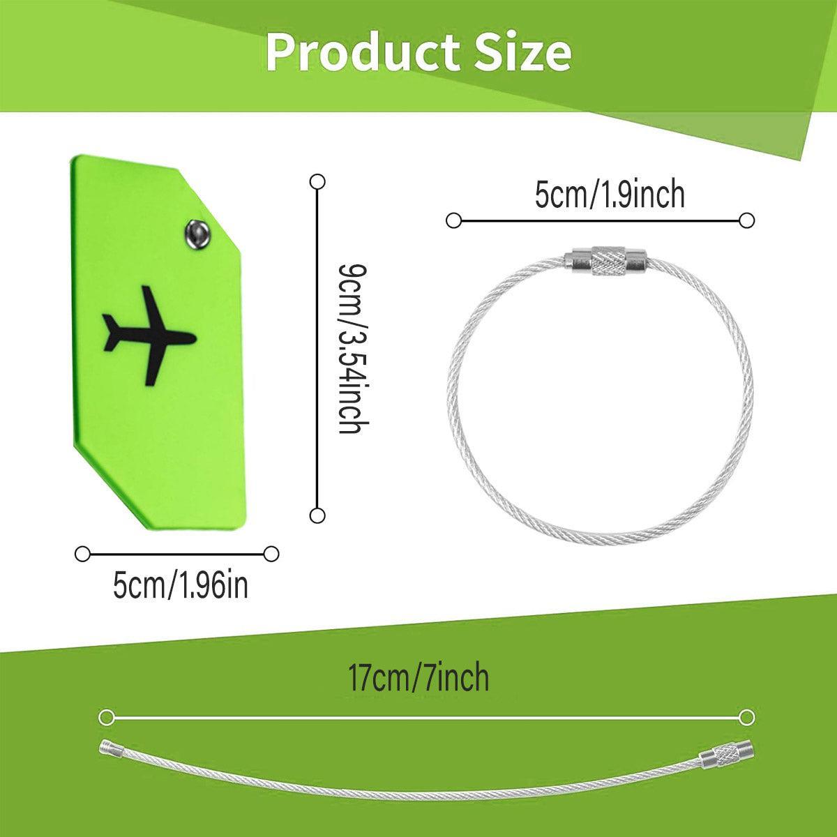 5PCS High-Quality Silicone Luggage Tags Name Address Boarding Pass Travel ID - Black
