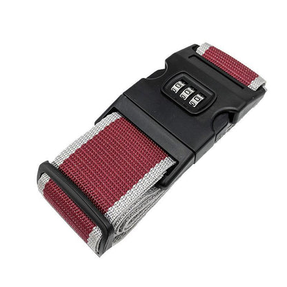 Luggage Strap Code Password Travel Suitcase Secure Lock Safe Nylon Packing Belt - Red
