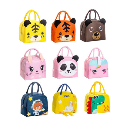 3D Bento Lunch Bag Cartoon Handbag Insulated Food Box Bag for Students LunchTote - Orange Tiger