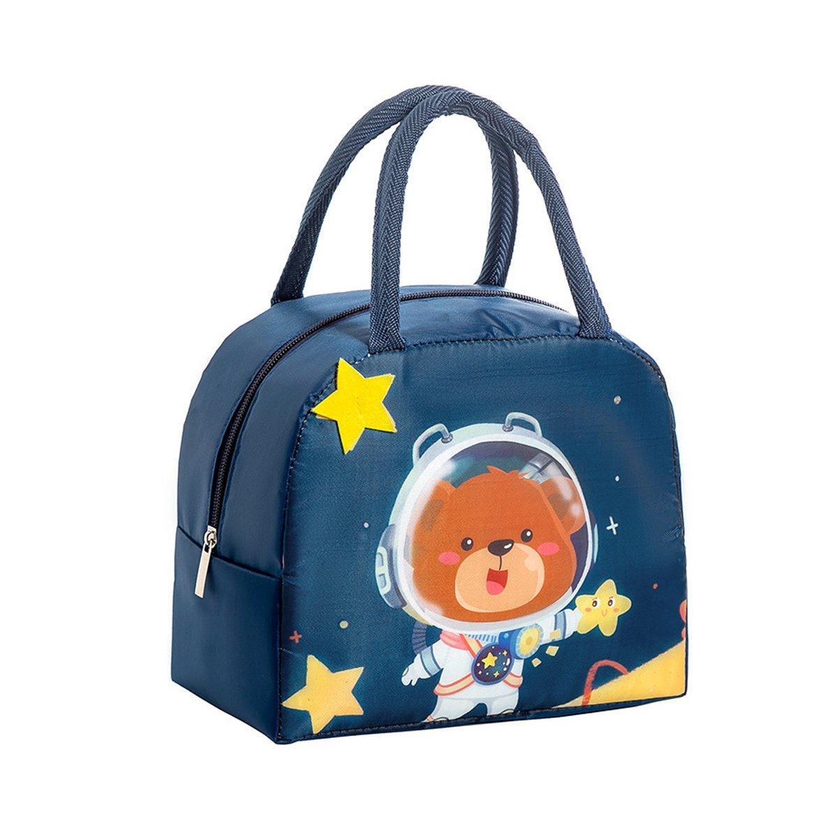 3D Bento Lunch Bag Cartoon Handbag Insulated Food Box Bag for Students LunchTote - Orange Tiger