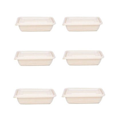 50pcs Eco Friendly Corn Starch Lunch Box Degradable Takeout Bento Container - 750ml