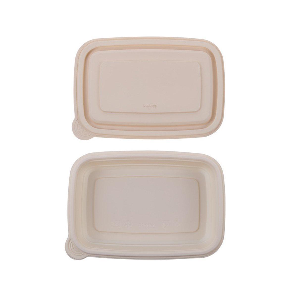 50pcs Eco Friendly Corn Starch Lunch Box Degradable Takeout Bento Container - 750ml
