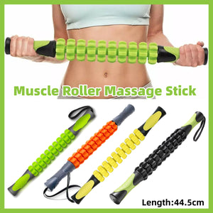 Muscle Roller Stick Full Body Fitness Massage Tool for Home and Gym Use - Orange