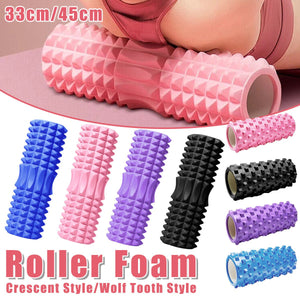 High Density EVA Foam Roller Yoga Massage Stick for Fitness - Wolf Tooth Style Pink - 45cm - Factory Direct Shop