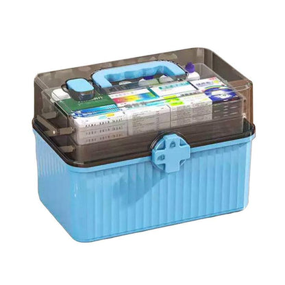 Large Capacity Medicine Cabinet Multi Layer Storage Box for Household First Aid - White