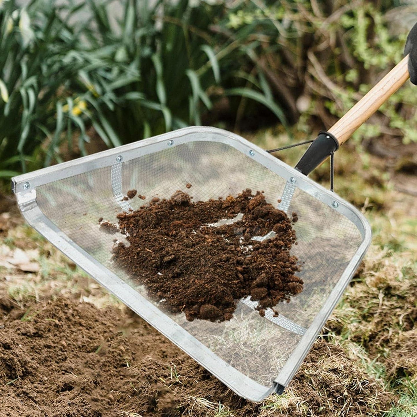 Stainless Steel Soil Sifter Drain Shovel Gardening Mesh Screen Filter Durable - 40MM