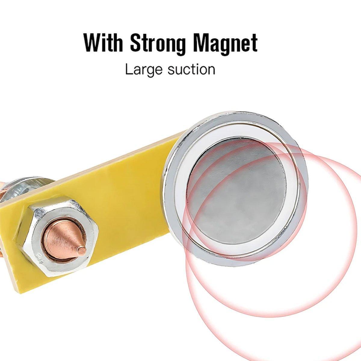 2pcs Magnetic Welding Ground Clamps Heavy Duty Metal Holder Magnet Support Tool - Double