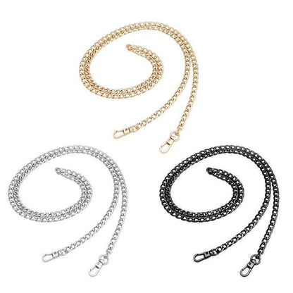 120cm Metal Handbag Shoulder Strap Bag Purse Chain Smooth Replacement Crossbody - Black