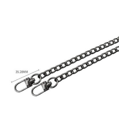 120cm Metal Handbag Shoulder Strap Bag Purse Chain Smooth Replacement Crossbody - Black