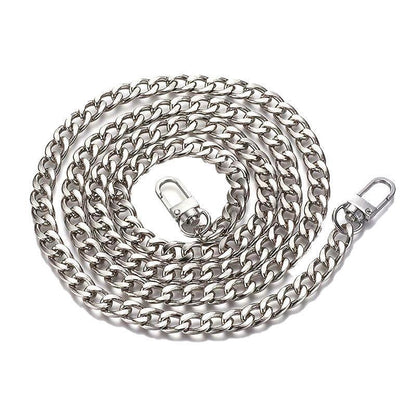 120cm Metal Handbag Shoulder Strap Bag Purse Chain Smooth Replacement Crossbody - Black