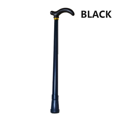 Metal Walking Stick Travel Retractable Cane Pole Compact Adjustable Lightweight - Black