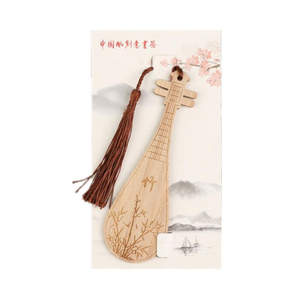 Chinese Style Bass Book Folder Book Clip Bamboo Bookmark Guitar Bookmark Lable - Guzheng