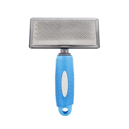 M Size Hair Shedding Grooming Trimmer Comb Brush Slicker Undercoat Rake for Dog Cat - Blue