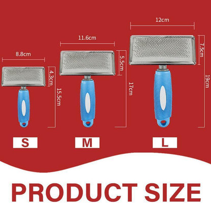 L Size Hair Shedding Grooming Trimmer Comb Brush Slicker Undercoat Rake Pet Dog Cat - Blue