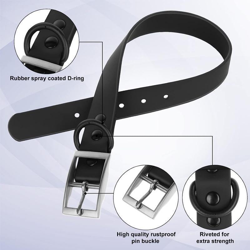 PVC Dog Collar Working Dog Kennels Waterproof Soft Adjustable for Pets L Size - Black