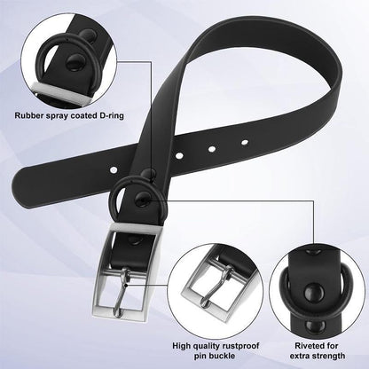 PVC Dog Collar Working Dog Kennels Waterproof Soft Adjustable for Pets L Size - Black