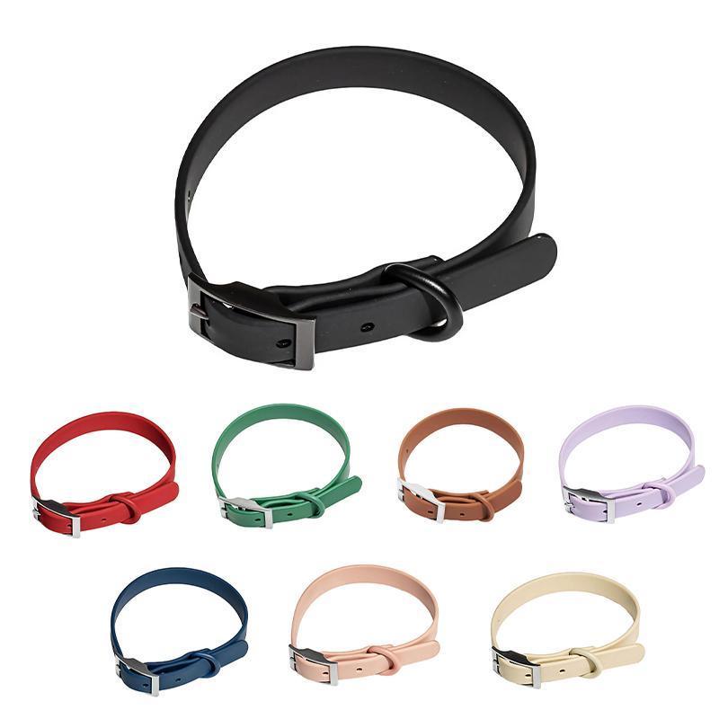 PVC Dog Collar Working Dog Kennels Waterproof Soft Adjustable for Pets M Size - Apricot - Factory Direct Shop