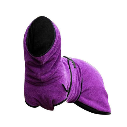 Dog Puppy HoodiesJacket Solid Coat Pet Winter Soft Warm Clothes S-5XL Purple - 3XL