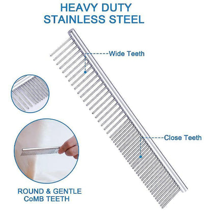 7PCS Pet Grooming Scissors Set Straight Curved Dog Cat Cutting Thinning Shears