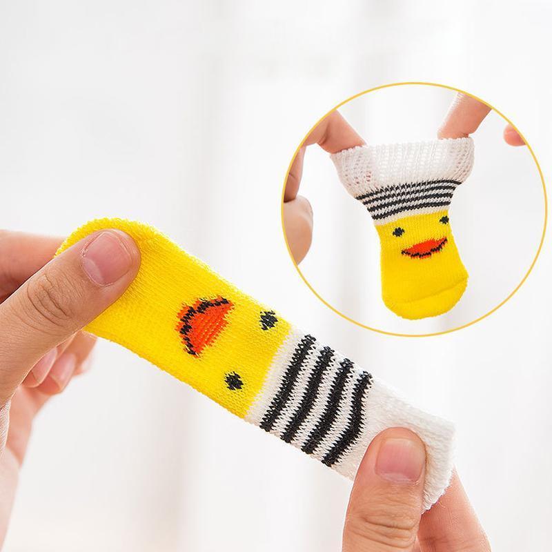 Non Slip Pet Socks for Dogs and Cats Knitted Paw Protector with Grips L Size - Red bear