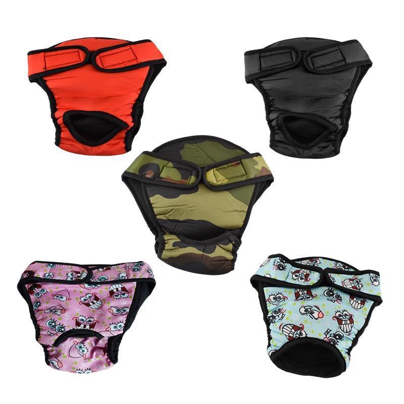 Washable Female Pet Dog Cat Nappy Diaper Physiological Pants Panties Underwear Black - XXL