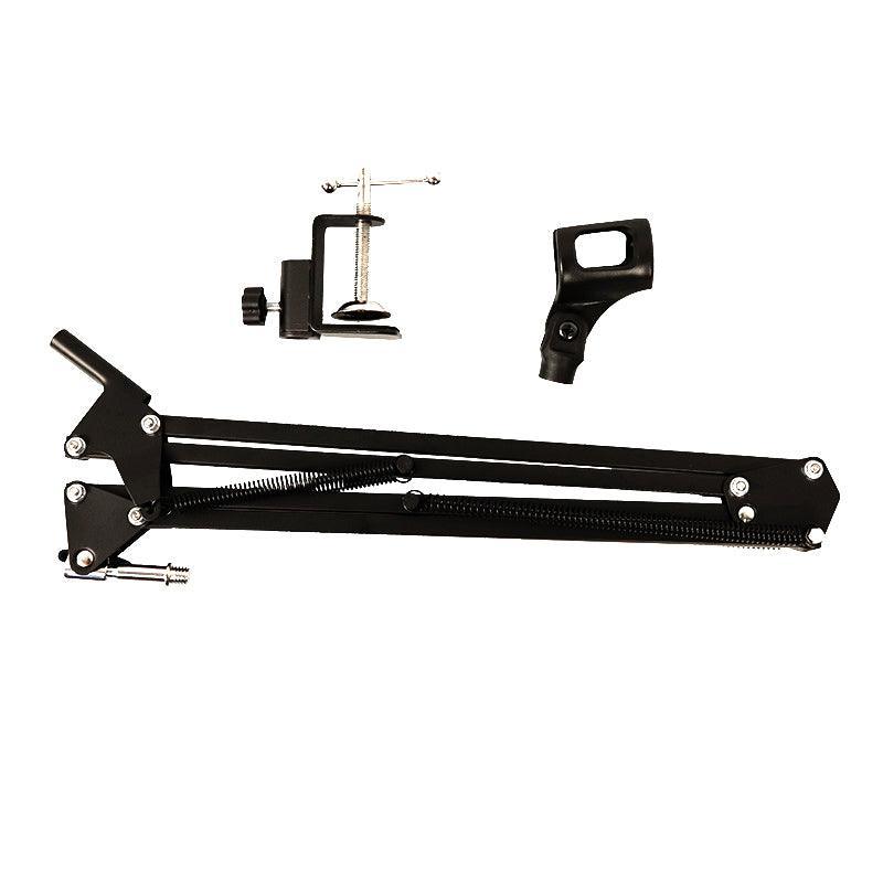 Microphone Suspension Boom Arm Desktop Stand Mic Holder Mount and Pop Filter - Mic Stand with Pop Filter