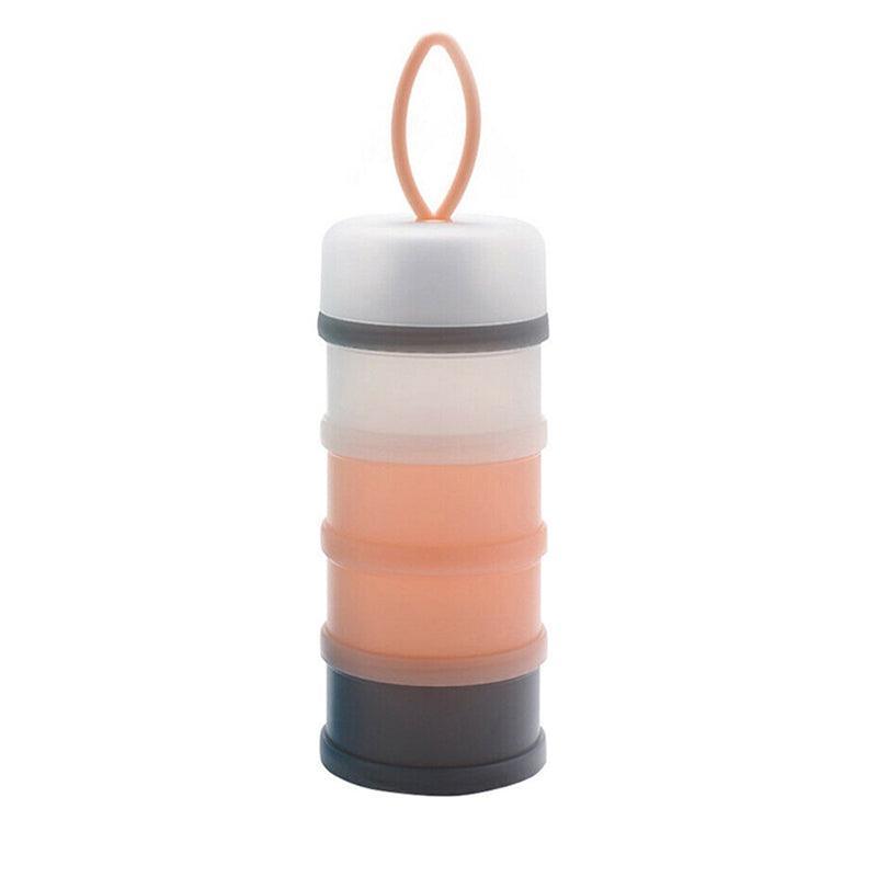 4-Layer Milk Powder Dispenser Bottle Container Food Storage Box Portable Stackable - Blue