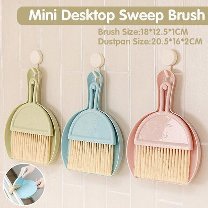 Mini Desktop Sweep Cleaning Brush Keyboard Brush Small Broom Dustpan Set - Pink - Factory Direct Shop