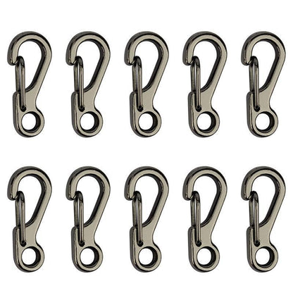 10X Mini Alloy Carabiner Keychain Durable Snap Spring Clip Hook - Silver