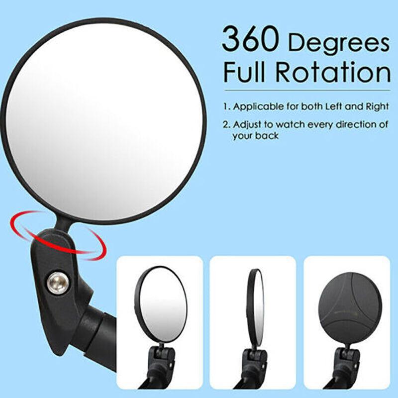 Adjustable Bicycle Rearview Mirror Convex Lens for MTB and Road Bikes