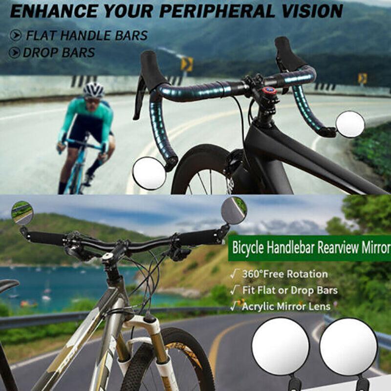 Adjustable Bicycle Rearview Mirror Convex Lens for MTB and Road Bikes