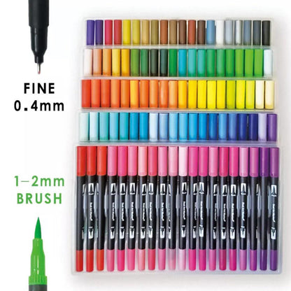 12-120 Watercolor Brush Pen Set Artist Sketch Marker - Black-24 Colours