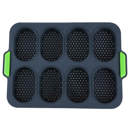 Silicone Cake Mould Oval 8 Compartment Non Stick Baking Pan Kitchen Tools Set