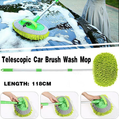 New Telescopic Car Brush Wash Soft Care Mop Vehicle Cleaning Window Adjustable - Mop Cloth(mop not included)