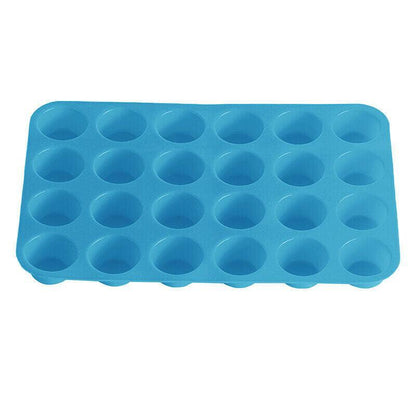 24 Cavity Pan Tray Silicone Mini Cupcake Cookie Baking Mold Au - Red