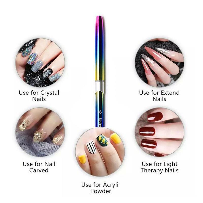 Kolinsky Acrylic Nail Art Brush Manicure Powder Professional Tools Size 2-18 - 2#