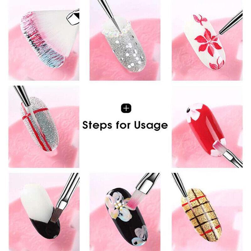 Nail Art Design Brushes Dotting Pen Tool Set Painting Uv Gel Drawing Brush 15Pcs - White