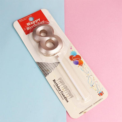 Classic Number Candles Individually Packed With Stand Birthday Make Up Ur Number Rose Gold - Number 3