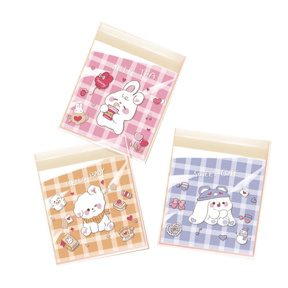 500 Pack Self Adhesive Cookie Packaging Bags Vibrant Designs OPP Material - Happy Everyday 10*10*3cm