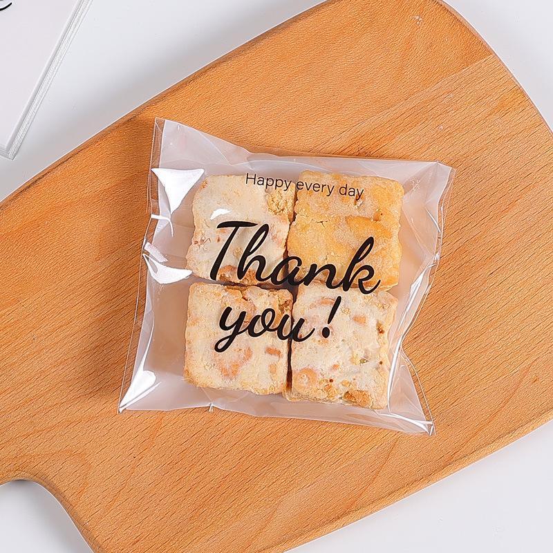500 Pack Self Adhesive Cookie Packaging Bags Vibrant Designs OPP Material - Have a nice day 10*10*3cm