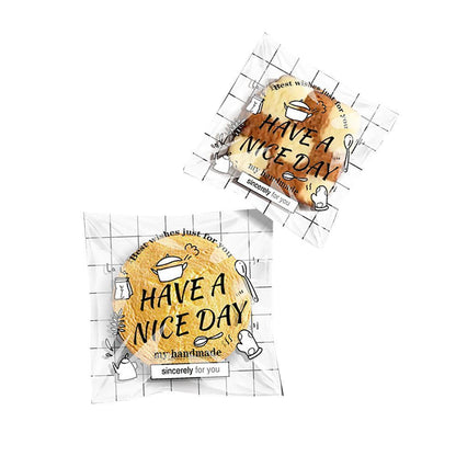 500 Pack Self Adhesive Cookie Packaging Bags Vibrant Designs OPP Material - Have a nice day 10*10*3cm