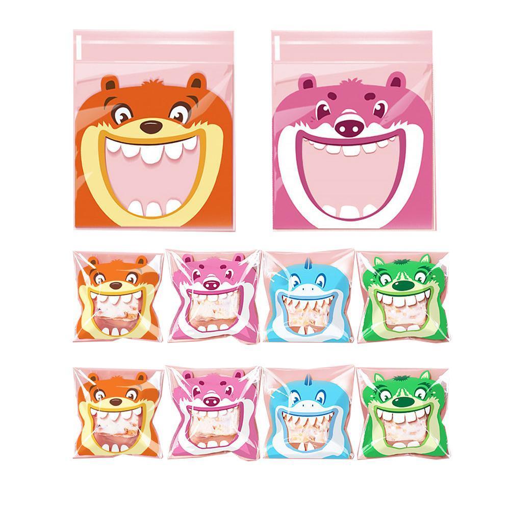500 Pack Self Adhesive Cookie Packaging Bags Vibrant Designs OPP Material - Have a nice day 10*10*3cm